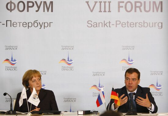 President Dmitry Medvedev and German Chancellor Angela Merkel