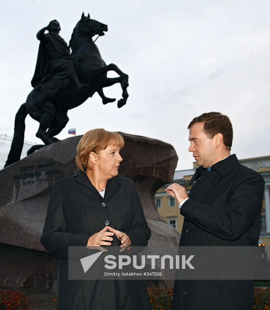 President Dmitry Medvedev and German Chancellor Angela Merkel