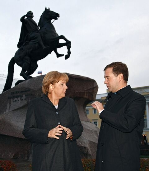 President Dmitry Medvedev and German Chancellor Angela Merkel