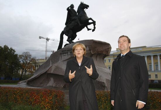 President Dmitry Medvedev and German Chancellor Angela Merkel