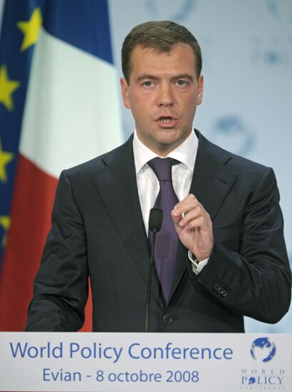 The Russian president visits France