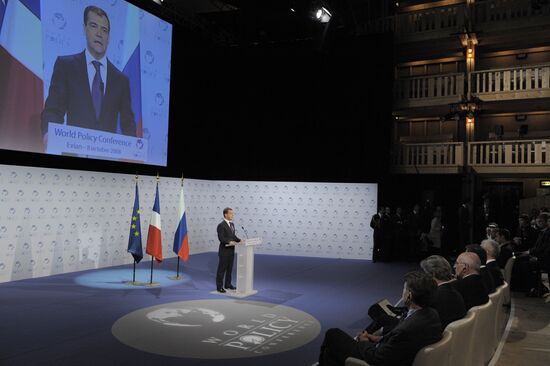 The Russian president visits France