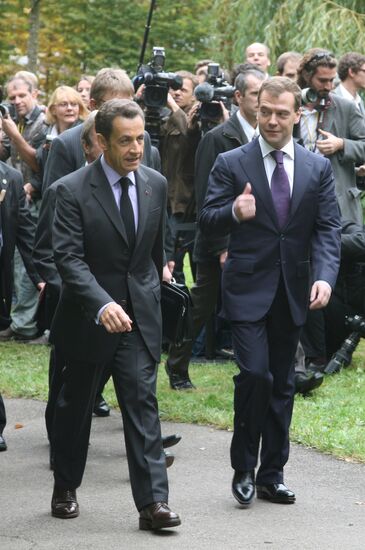 The Russian president visits France