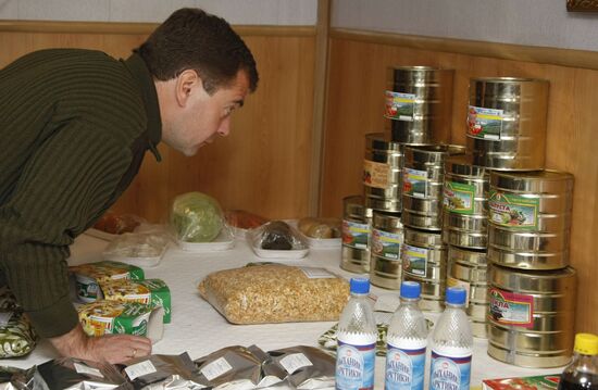 President Medvedev aboard the Admiral Kuznetsov cruiser