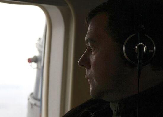 Russian President Dmitry Medvedev visits Plesetsk space center