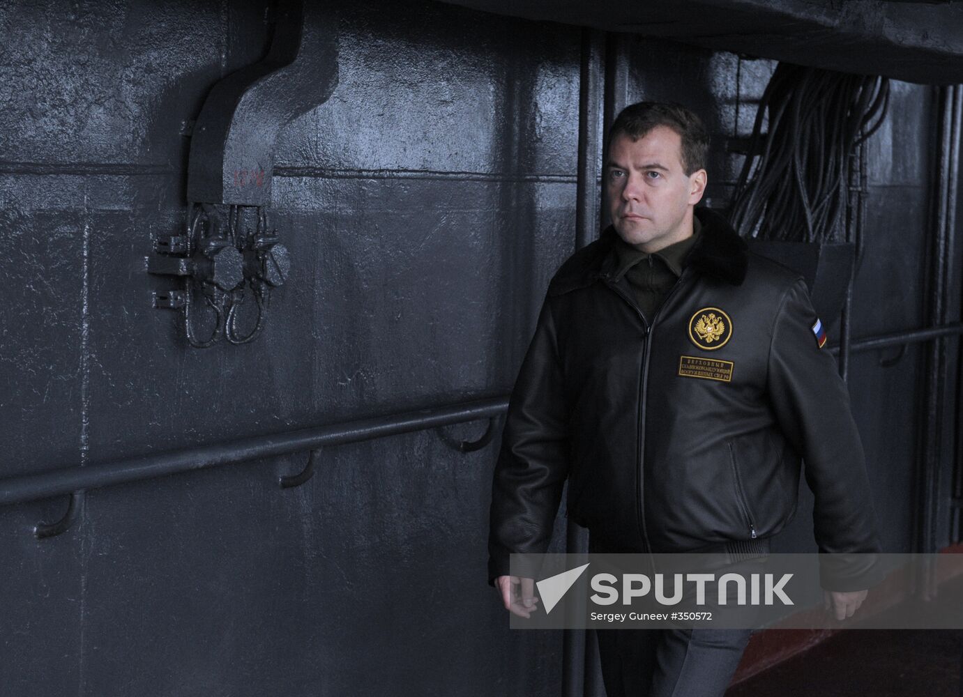 Russian President Dmitry Medvedev aboard Admiral Kuznetsov