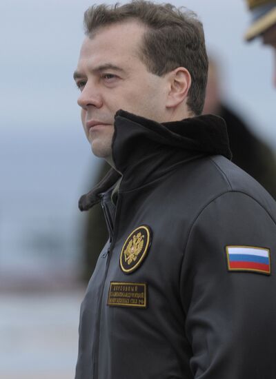 Russian President Dmitry Medvedev aboard Admiral Kuznetsov