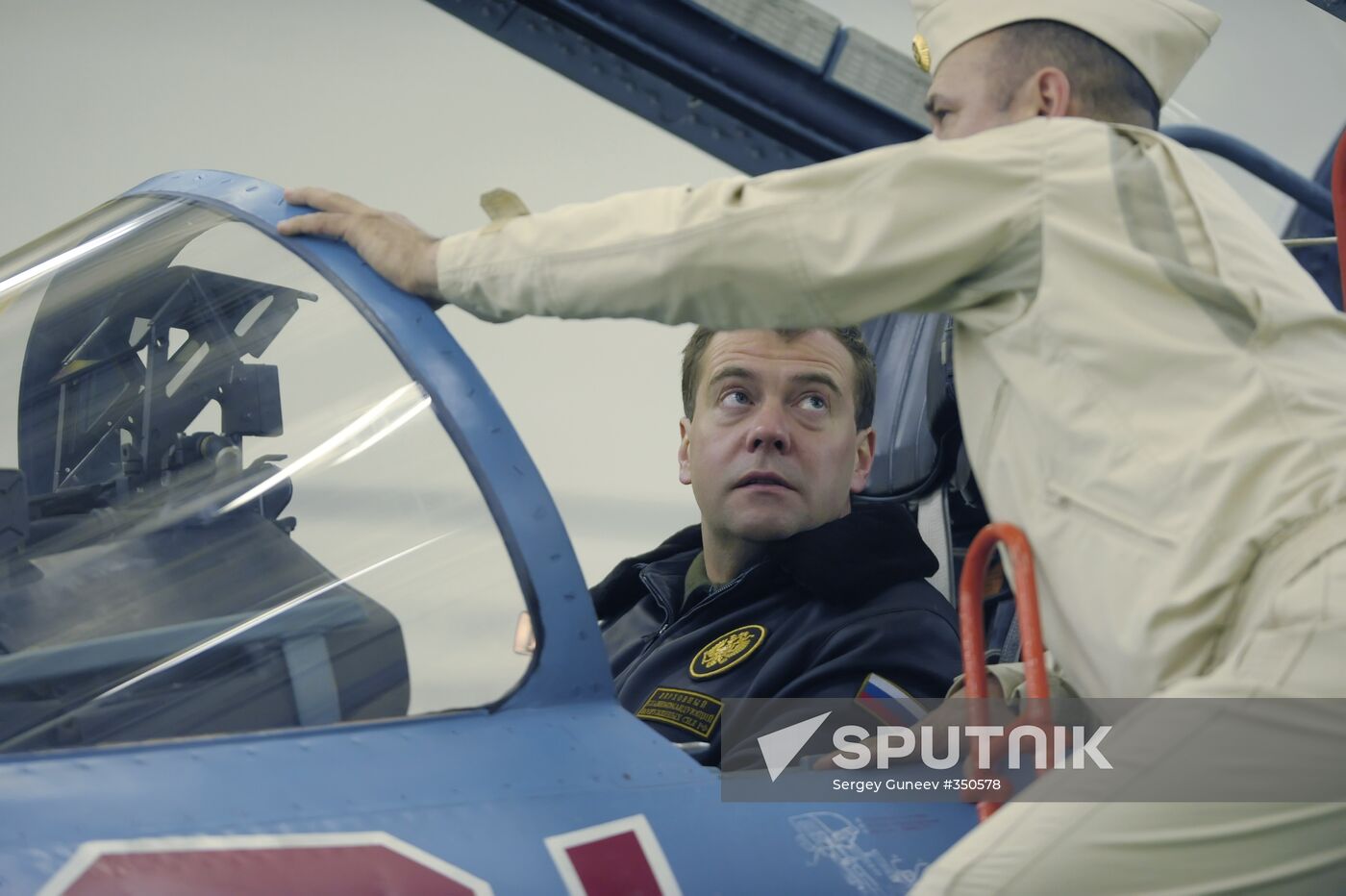 Russian President Dmitry Medvedev aboard Admiral Kuznetsov