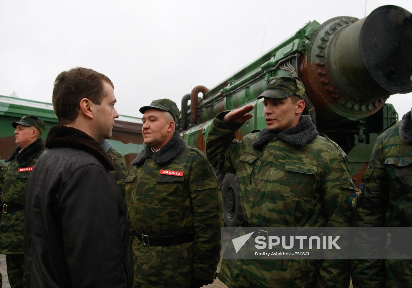 Russian President Dmitry Medvedev visits Plesetsk space center