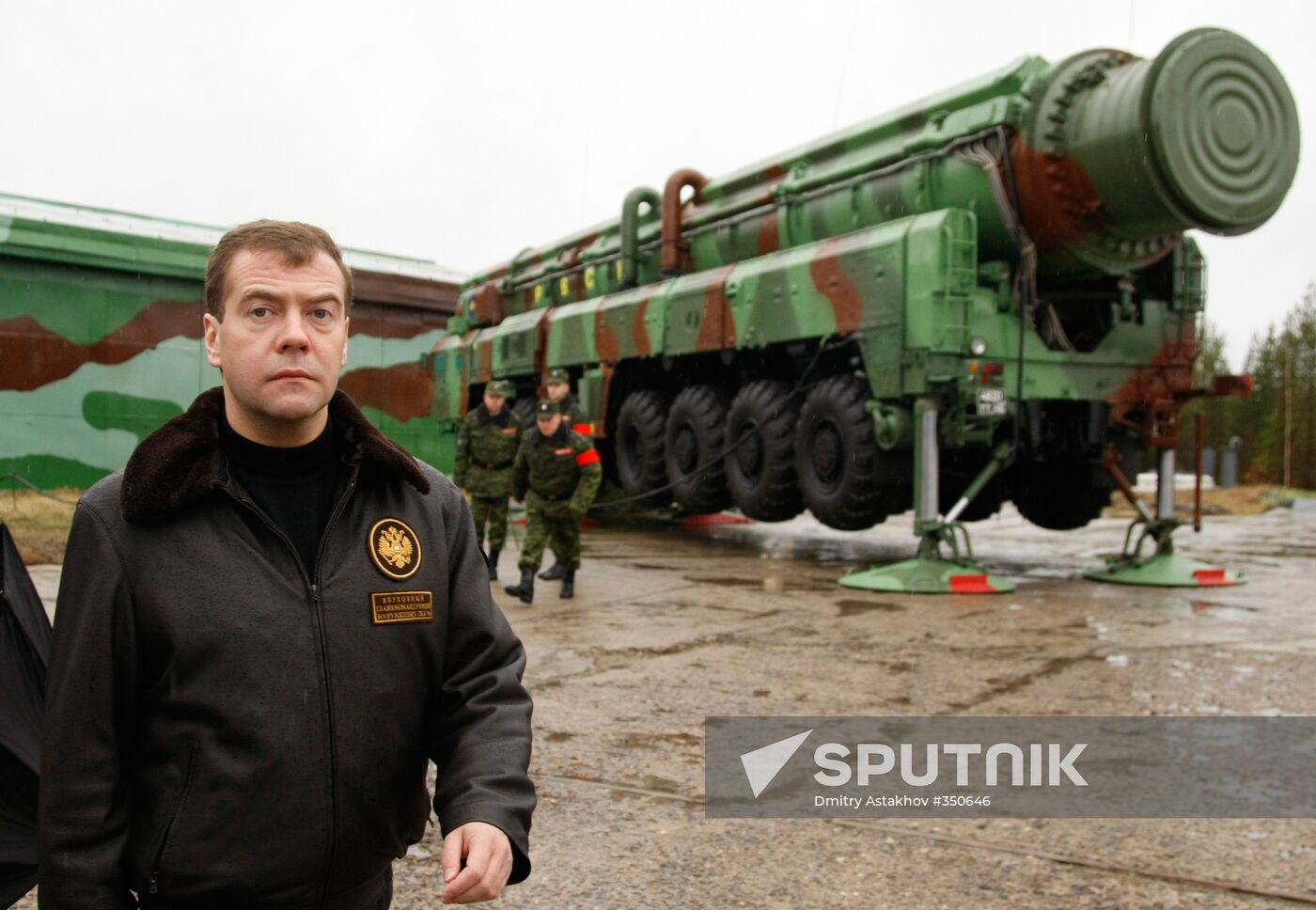 Russian President Dmitry Medvedev visits Plesetsk space center