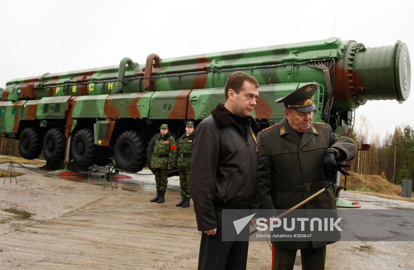 Russian President Dmitry Medvedev visits Plesetsk space center