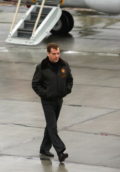 Russian President Dmitry Medvedev visits Plesetsk space center