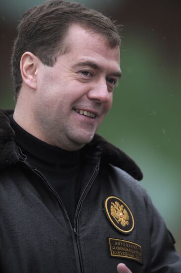 Russian President Dmitry Medvedev visits Plesetsk space center