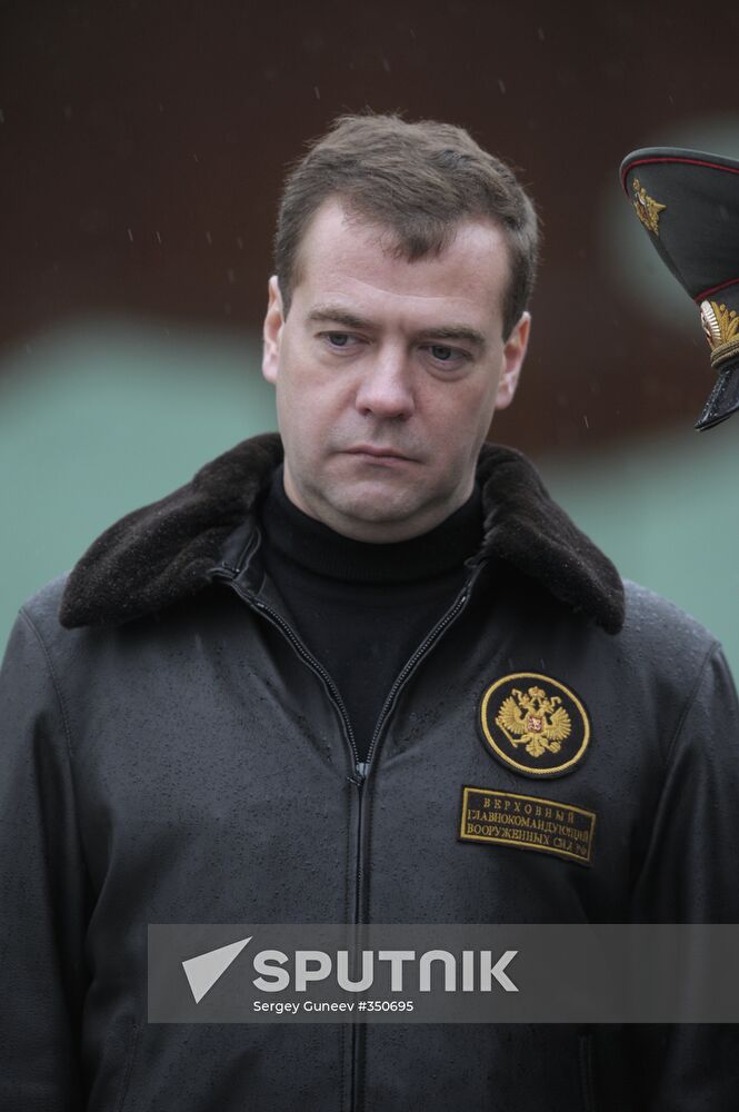 Russian President Dmitry Medvedev visits Plesetsk space center