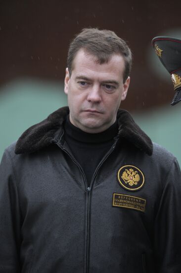 Russian President Dmitry Medvedev visits Plesetsk space center