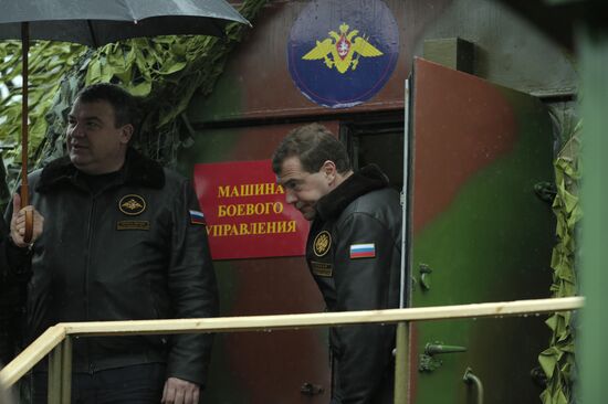 Russian President Dmitry Medvedev visits Plesetsk space center