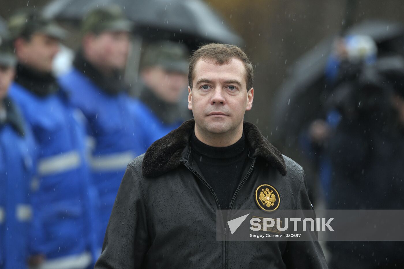 Russian President Dmitry Medvedev visits Plesetsk space center
