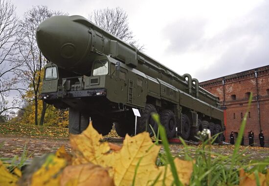 Topol ICBM mobile launcher displayed at museum in St. Petersburg