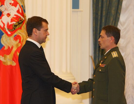 Russian President Dmitry Medvedev hands out state awards