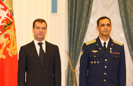 Russian President Dmitry Medvedev hands out state awards