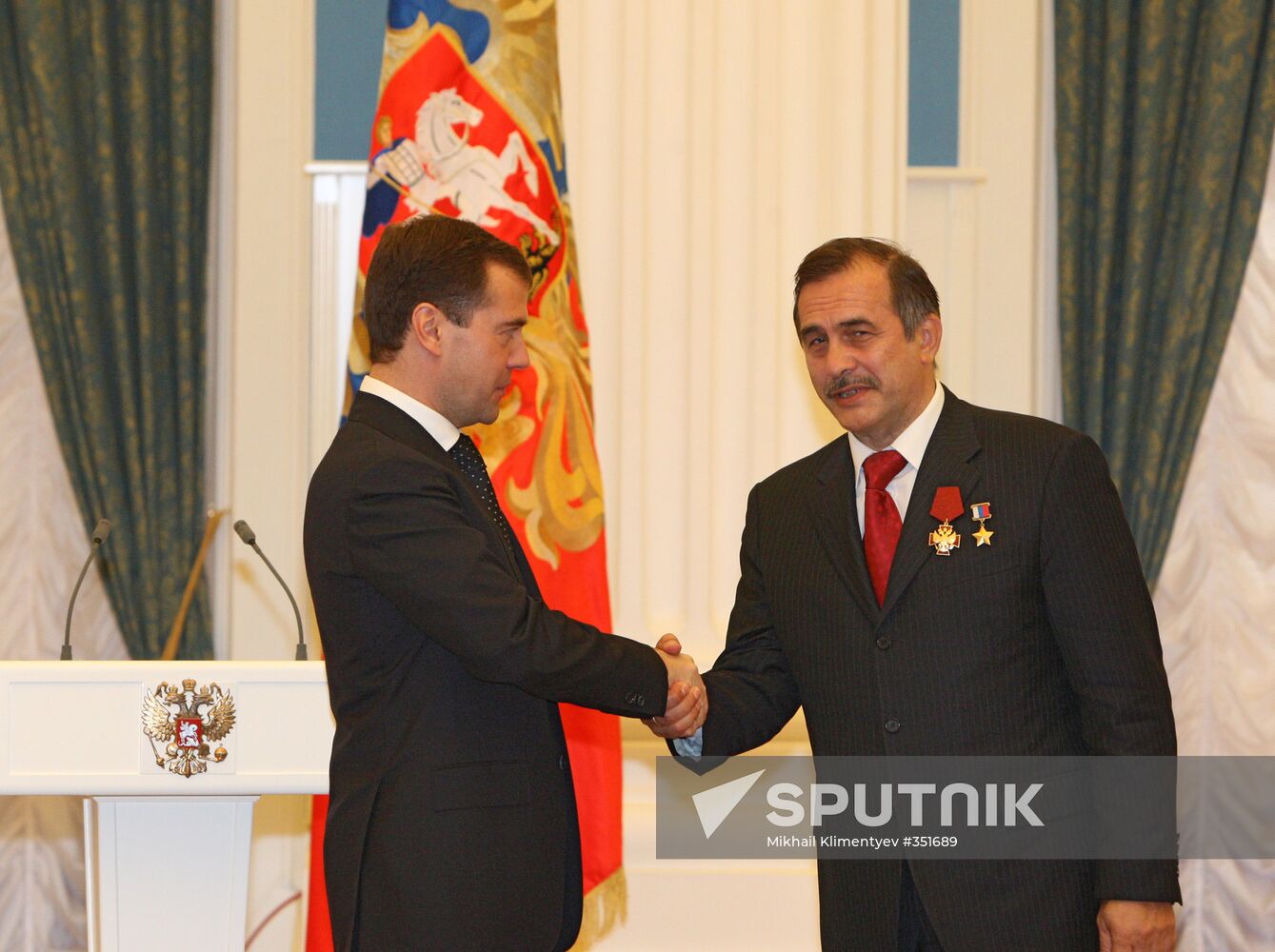 Russian President Dmitry Medvedev hands out state awards