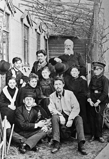 Anton Chekhov with his friends and relatives