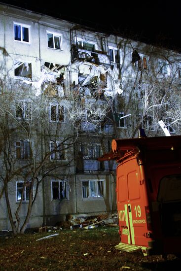 Gas explosion in a Krasnoyarsk apartment house