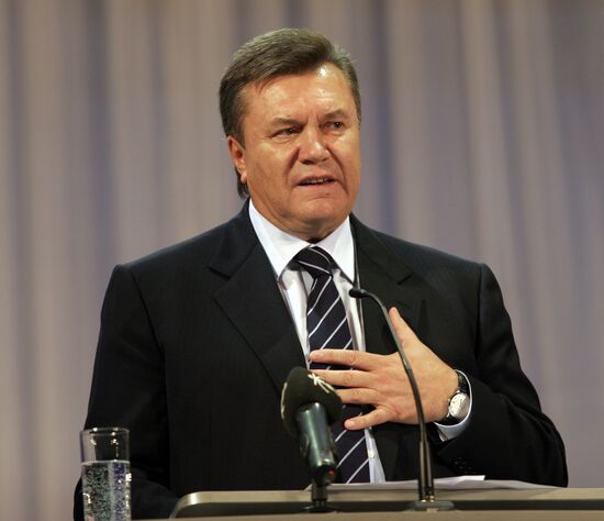 Viktor Yanukovich, the leader of the Regions Party, in Donetsk