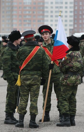 Rehearsal of a parade on Khodynskoye Pole