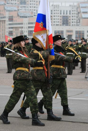 Rehearsal of a parade on Khodynskoye Pole