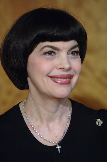 News conference given by famous French singer Mireille Mathieu