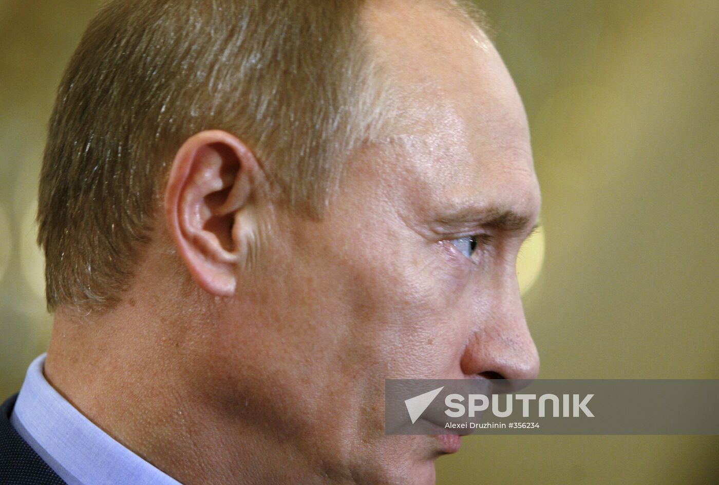 Prime Minister Vladimir Putin faces reporters