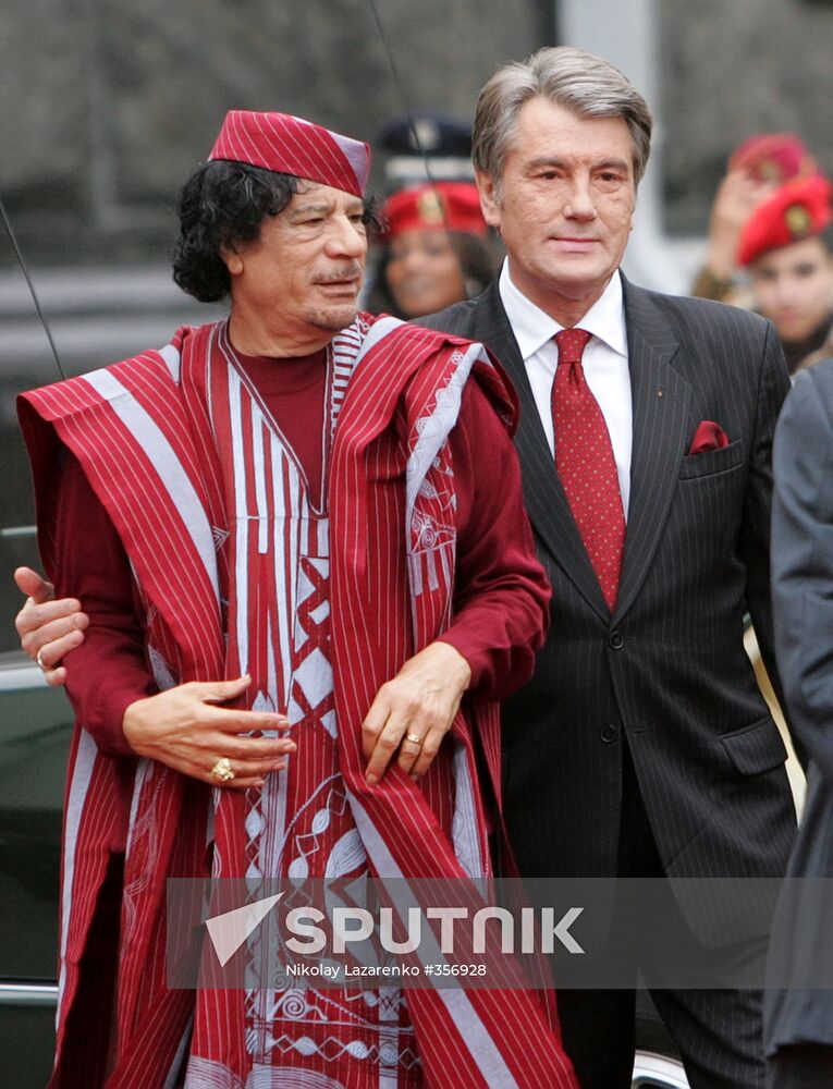 Viktor Yushchenko and Muammar Qaddafi