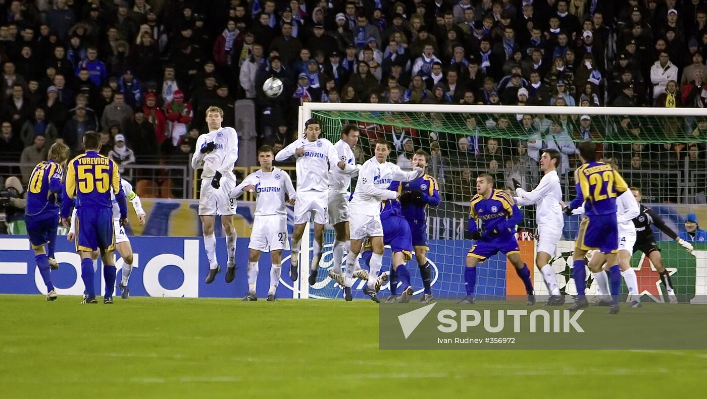 FC Zenit beats FC BATE 2-0 in Champions League match