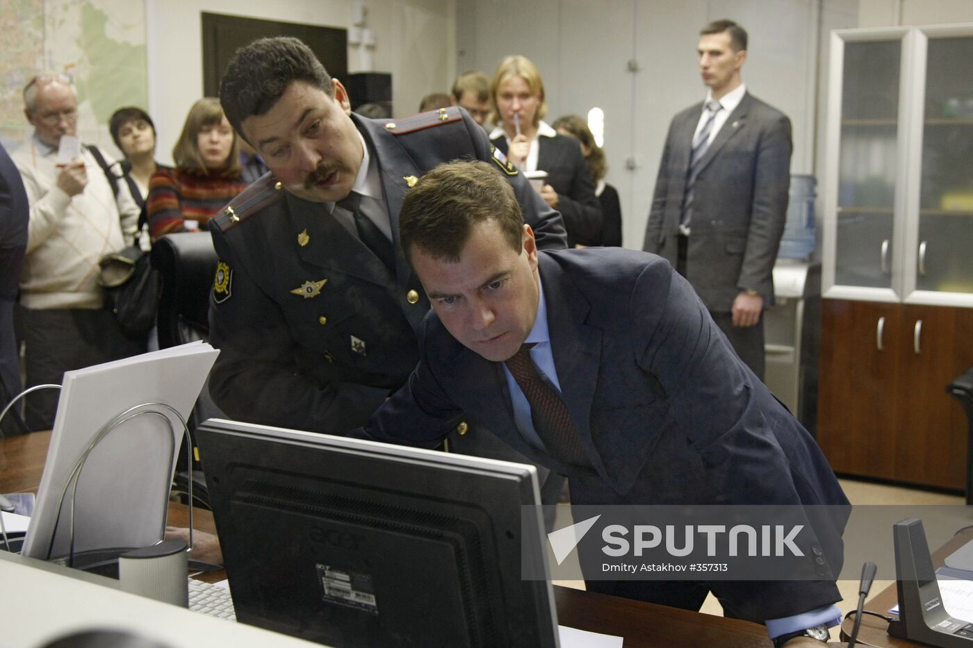 Russian president visits new police headquarters, St.Petersburg