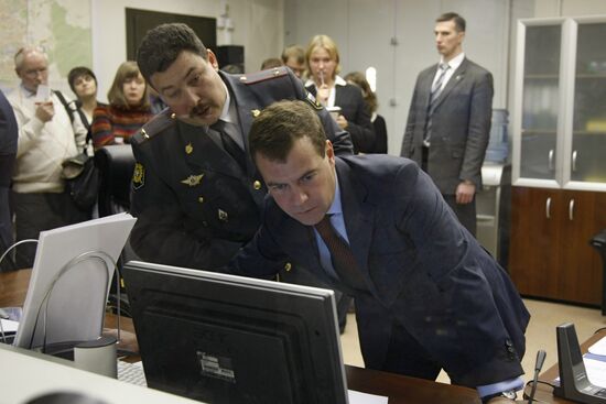 Russian president visits new police headquarters, St.Petersburg