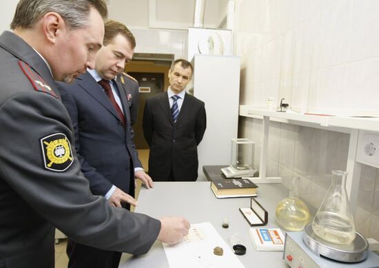 Russian president visits new police headquarters, St.Petersburg