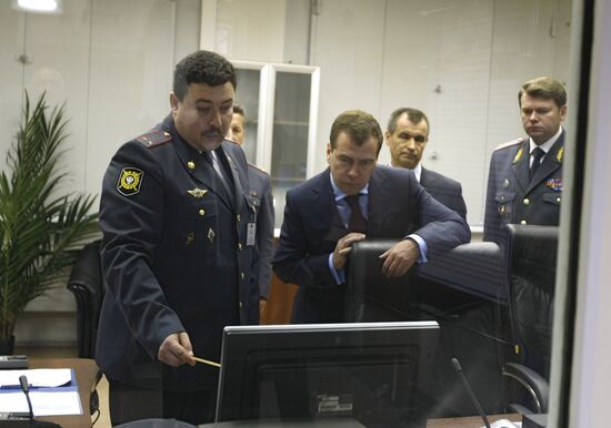 Russian president visits new police headquarters, St.Petersburg