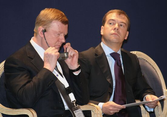 Dmitry Medvedev meets with Russian, EU industrialists in Cannes