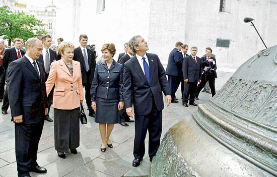 Vladimir Putin and George W. Bush at the Kremlin