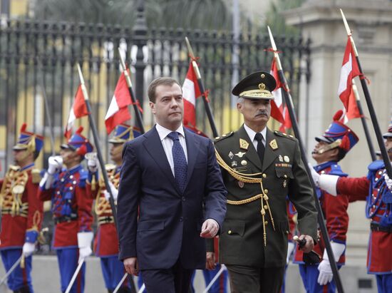 President Dmitry Medvdev pays an official visit to Peru