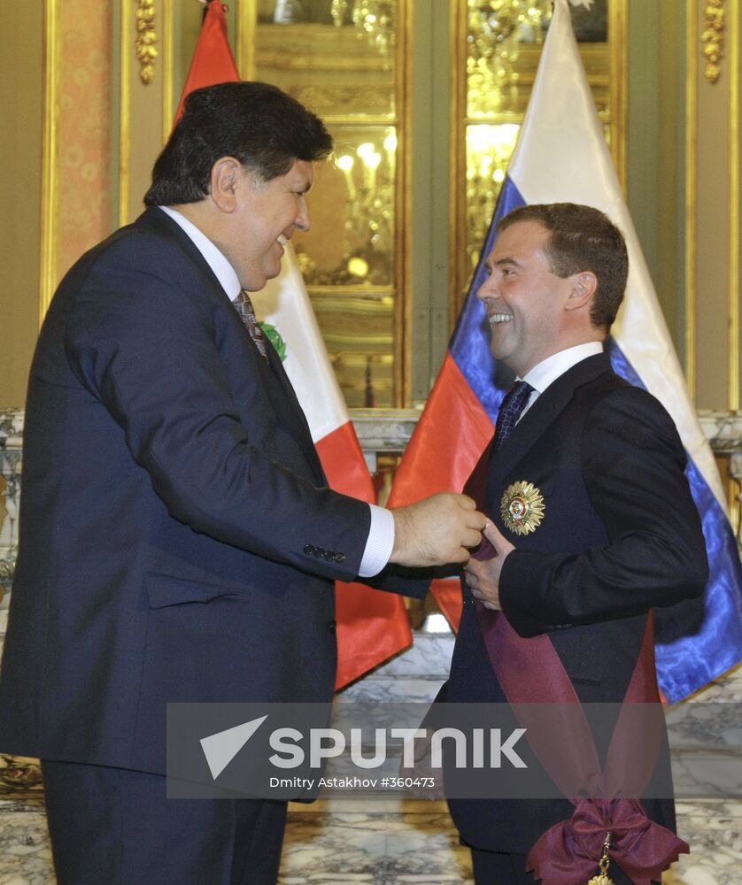 Russian President Medvedev on an official visit to Peru