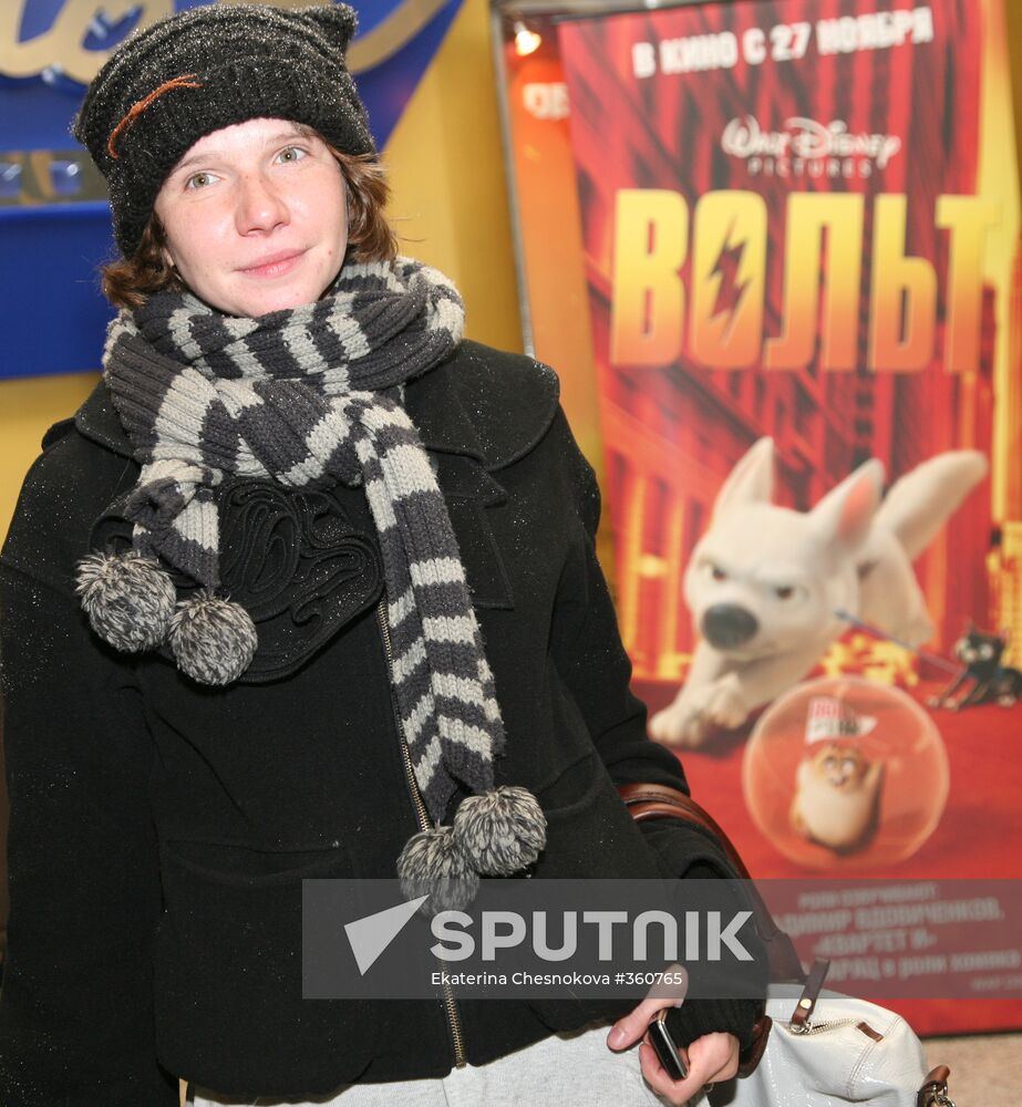 Actress Irina Rakhmanova at premiere of "Bolt"