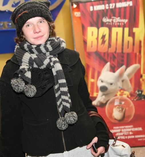 Actress Irina Rakhmanova at premiere of "Bolt"