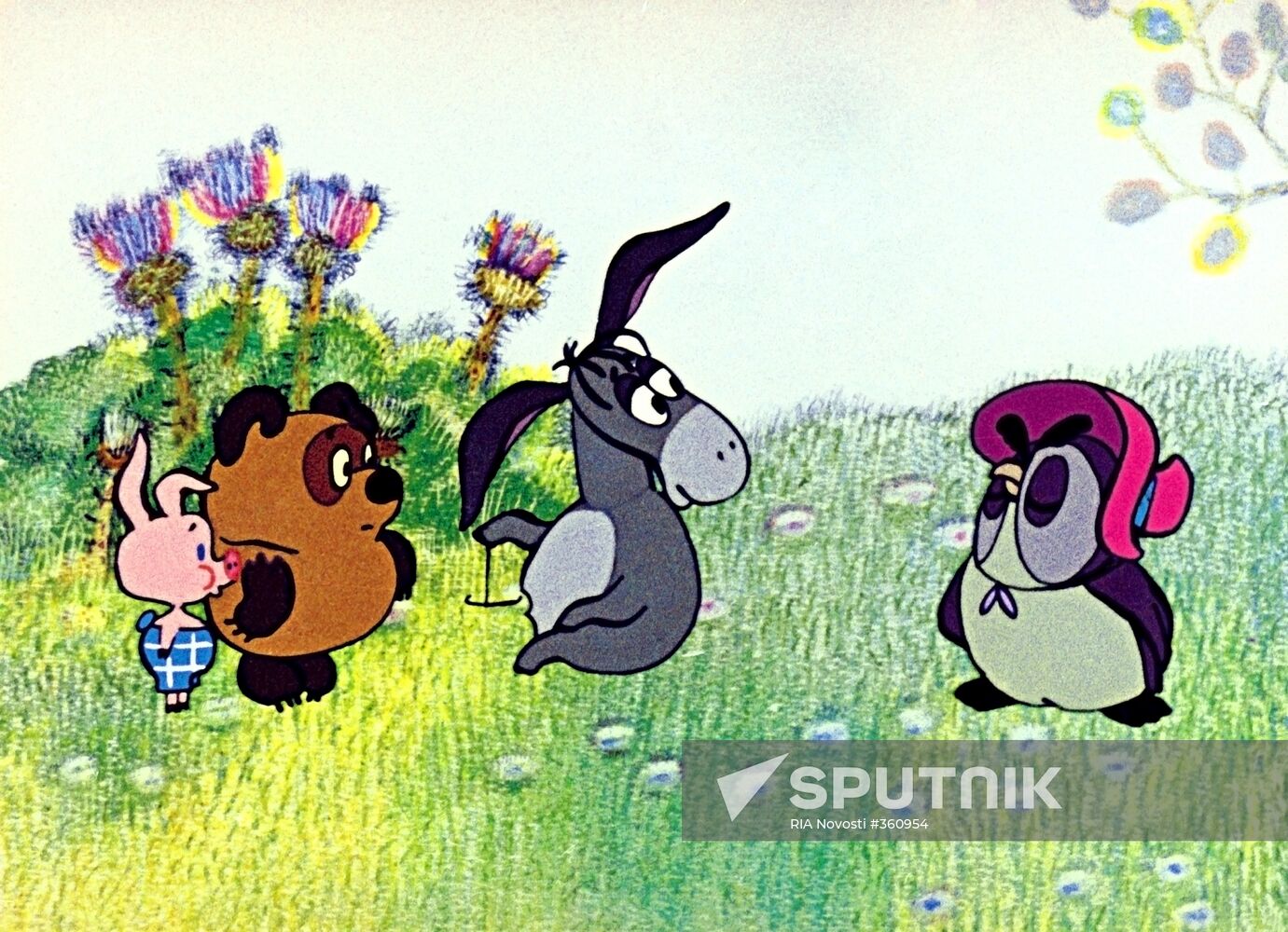 Scene from the cartoon "Winnie the Poor and the Blustery Day"
