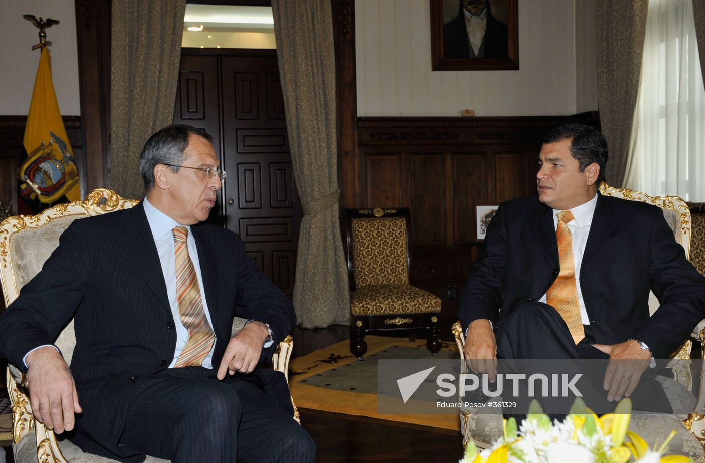 Russian Foreign Minister Sergei Lavrov visits Ecuador