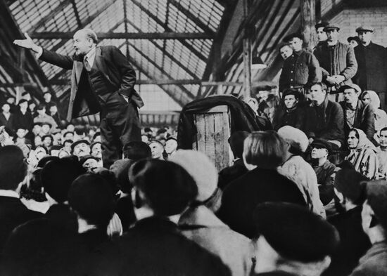 Film frame from the film "Lenin in 1918"