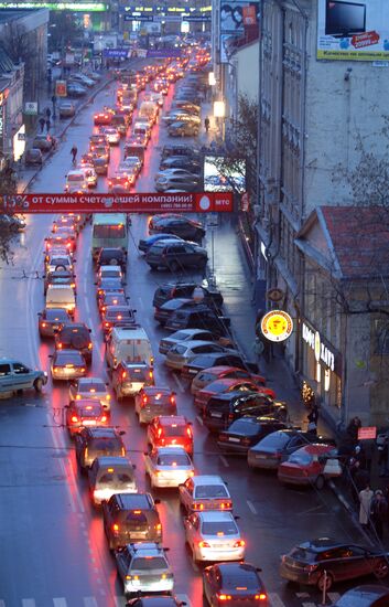 Traffic jams in Moscow