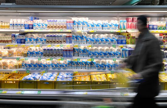 Selling milk at a store