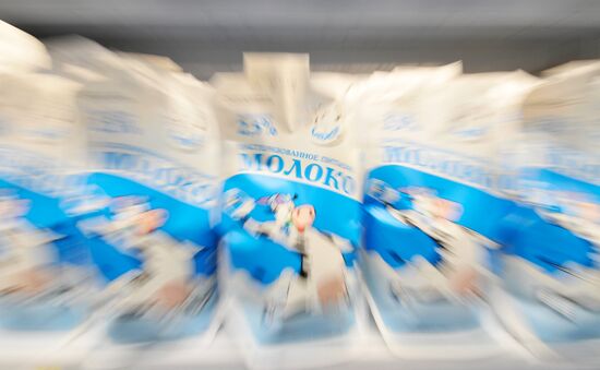 Selling milk at a store